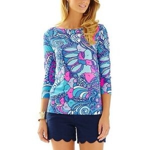LILLY PULITZER Alida Top in Sea Jewels Size Small NWOT